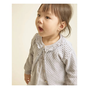 Búho - Cardigan Pointelle Boho Organic Cotton | Light blue