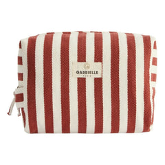 Gabrielle Paris - Striped Toiletry Bag | Red