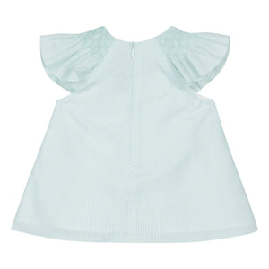 Tartine et Chocolat - Striped Floral Gathered Dress | Mint Green