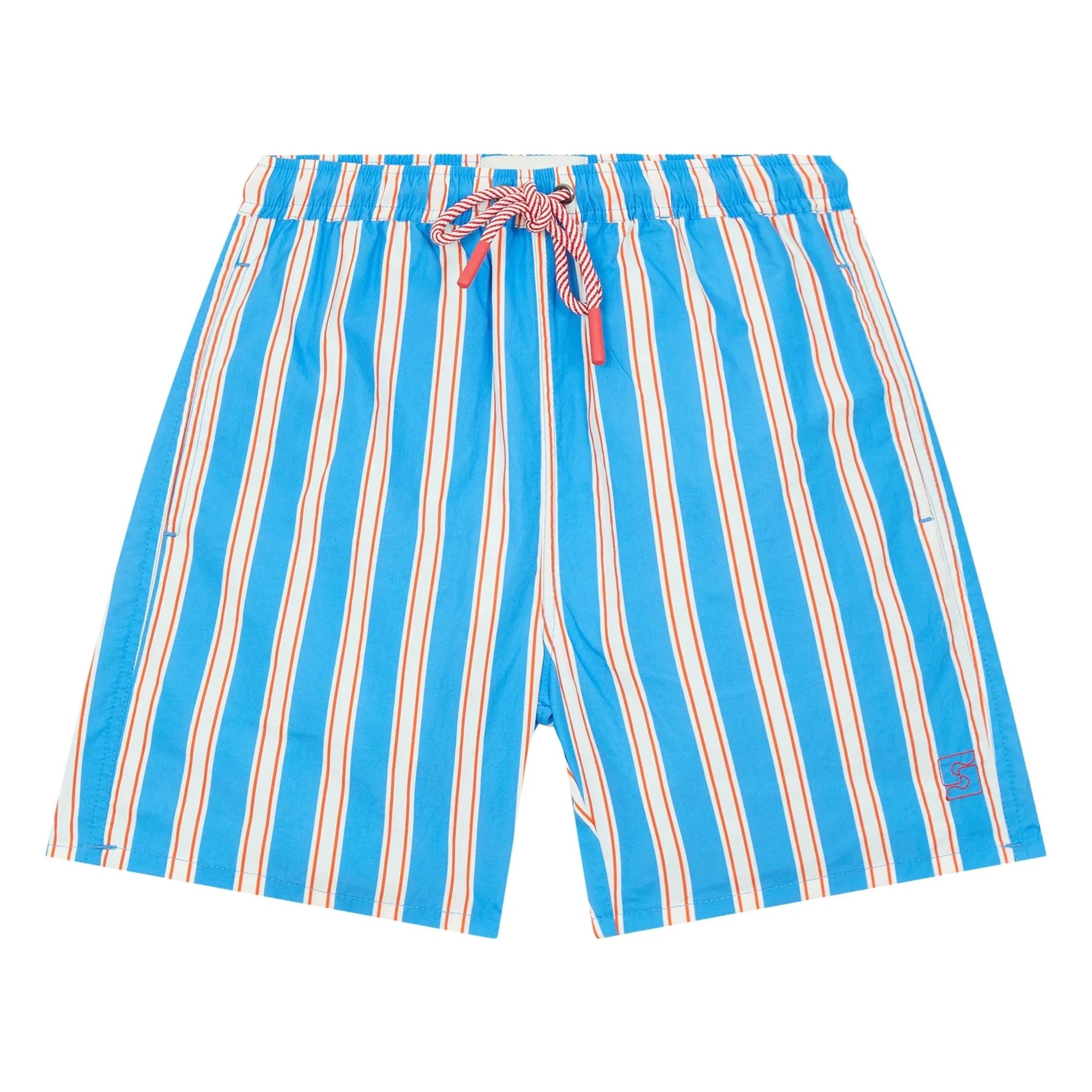 Smallable Kid - Archie Striped Swim Shorts | Electric Blue