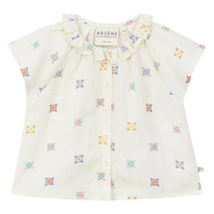 Arsène et Les Pipelettes - Linen Ruffled Blouse | Ecru