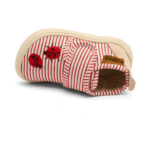 bisgaard - Ladybug Striped Scratching Slippers | Red