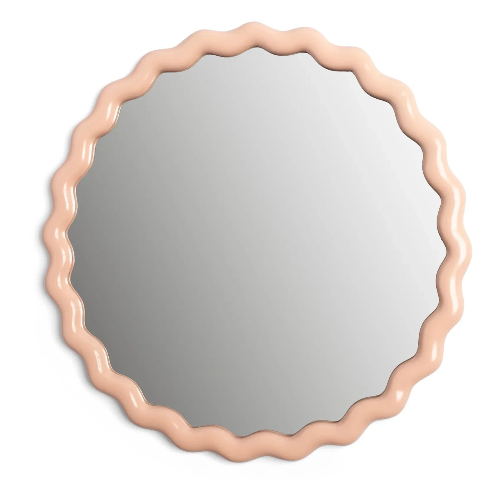 &Klevering - Pink Zigzag Round Mirror