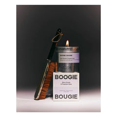 Boogie Bougie - Silver Suede & Fireplace Haze candle