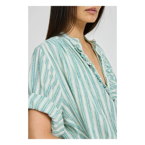 Laurence Bras - Dida Cotton Striped Blouse | Light Green