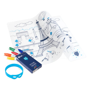 Superpetit - Paris Coloring Placemats with Bracelet and 5 Markers