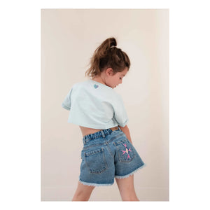 Jenest - Lizzy Love Organic Cotton Crop T-Shirt | Light Blue