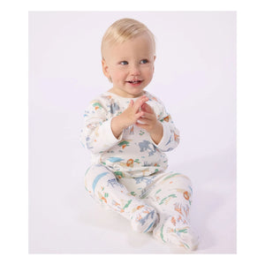 Petit Bateau - Dors Bien Zip Savane Pijama | Beyaz