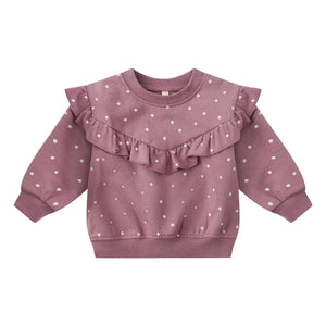 Quincy Mae - Cotton Short-Sleeve Sweatshirt | Magenta