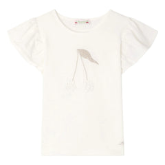 Bonpoint - Emila T-Shirt with Ruffle Organic Cotton | White