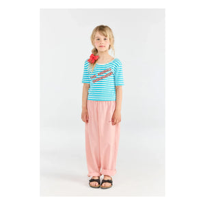 The Animals Observatory - Striped Hippo T-Shirt | Blue