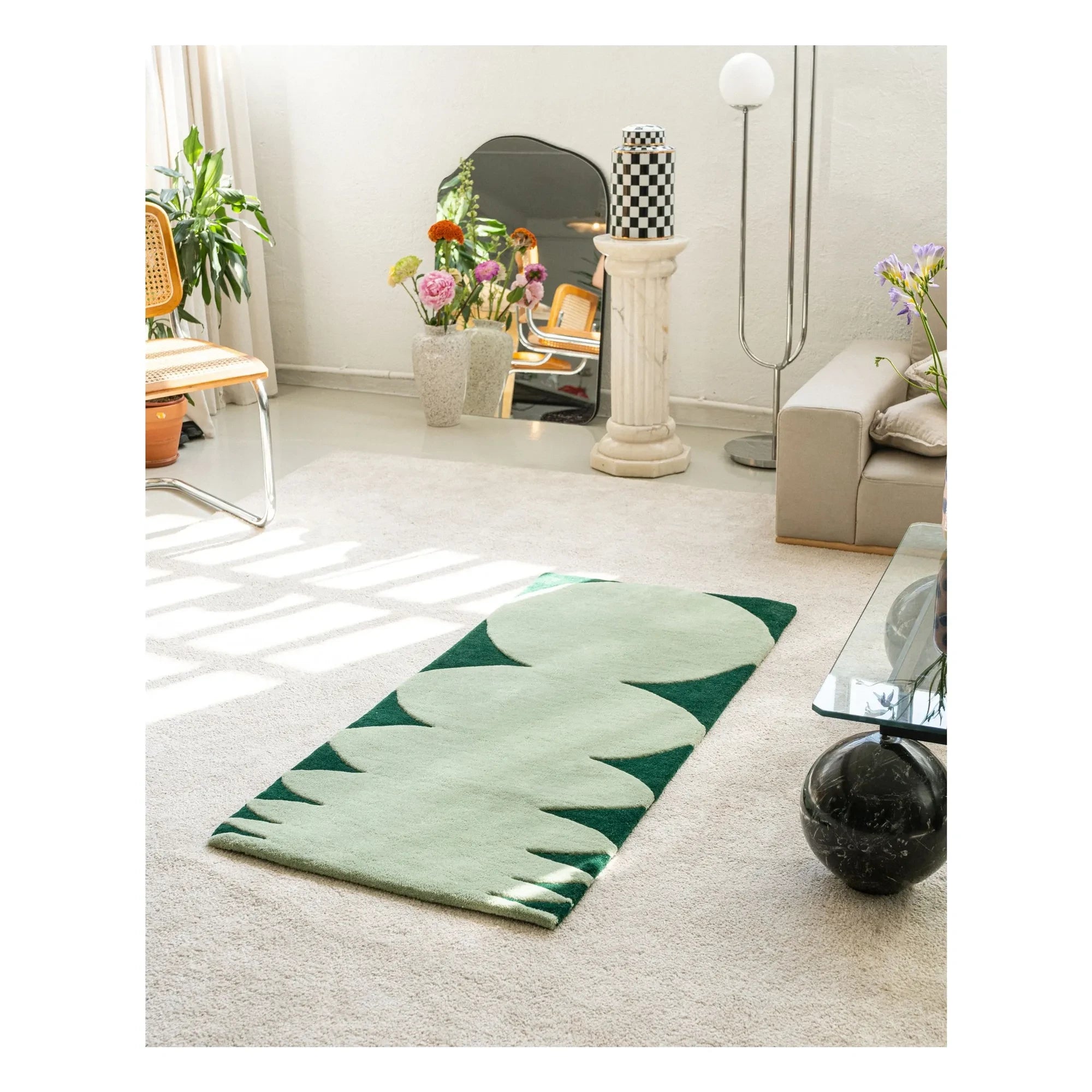 Tarta Gelatina - Jumping Wool Rug | Green