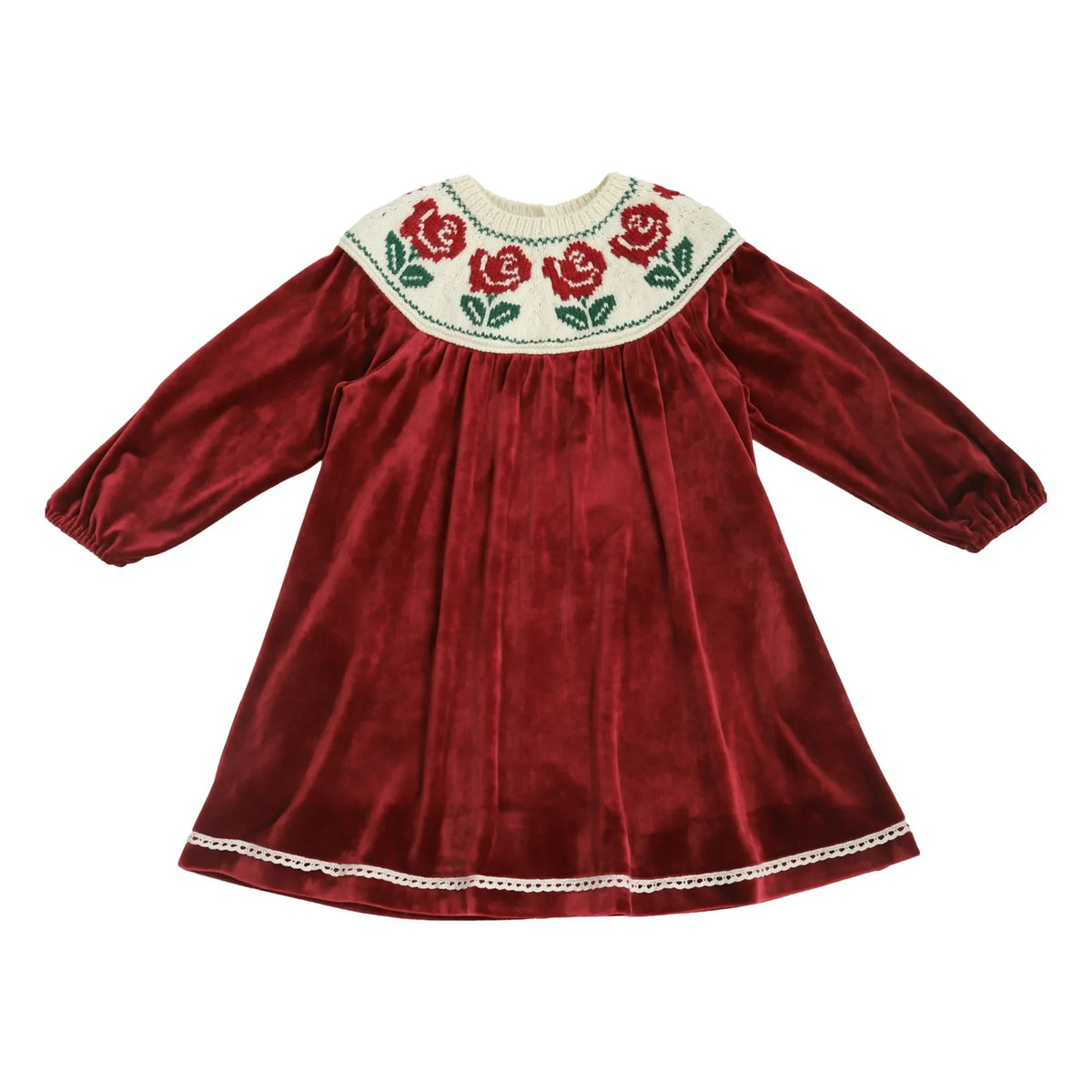 Kalinka - Pink Velvet Dress | Dark Red