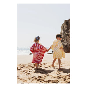 Jera Mini - Gingham Towel Poncho | Light Yellow
