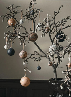 Ferm Living - Marble Effect Ornament Ball - Set of 4