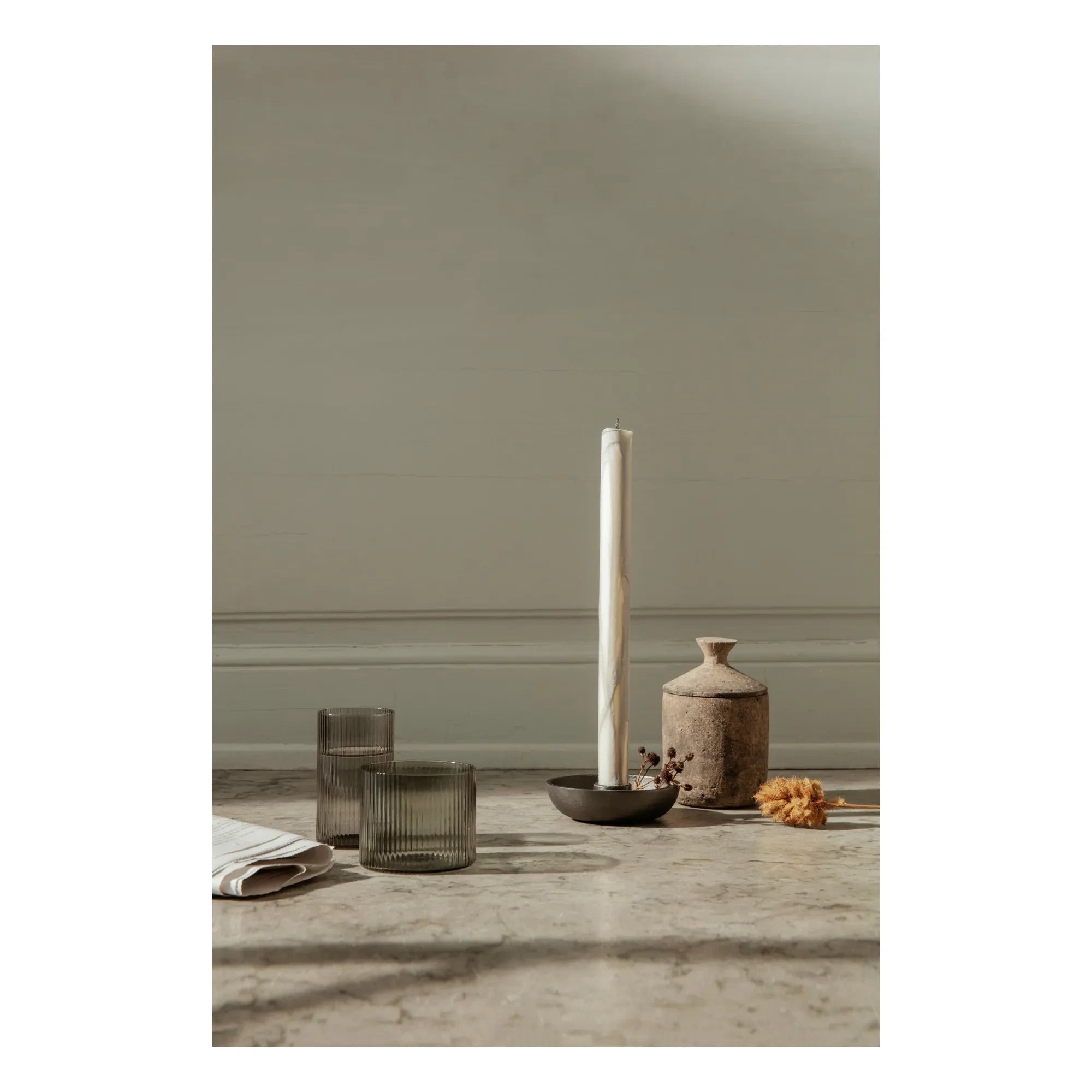Ferm Living - Recycled Aluminum Bowl Candle Holder | Black