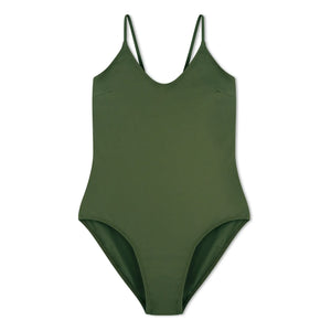 Matona - 1-piece V-neck jersey Recycled fibres | Chrome green