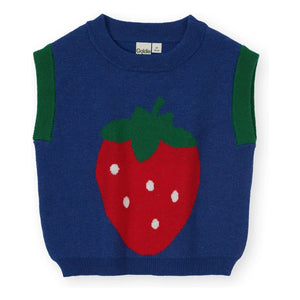 Goldie + Ace - Strawberry Sleeveless Sweater | Dark Blue