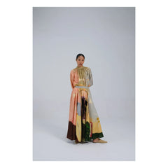 CORD - Satin Cotton Skirt | Peach