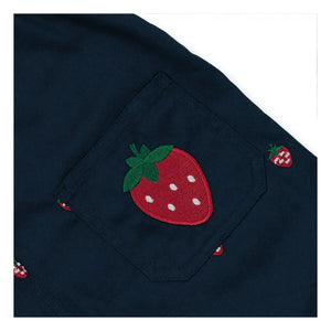 Goldie + Ace - Strawberry Short Overalls | Navy Blue