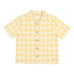 Búho - Gingham Seersucker Organic Cotton Shirt | Yellow