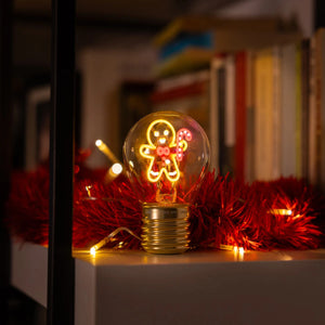 Legami - Gingerbread Noel Light Bulb Table Lamp - Bulb Fiction