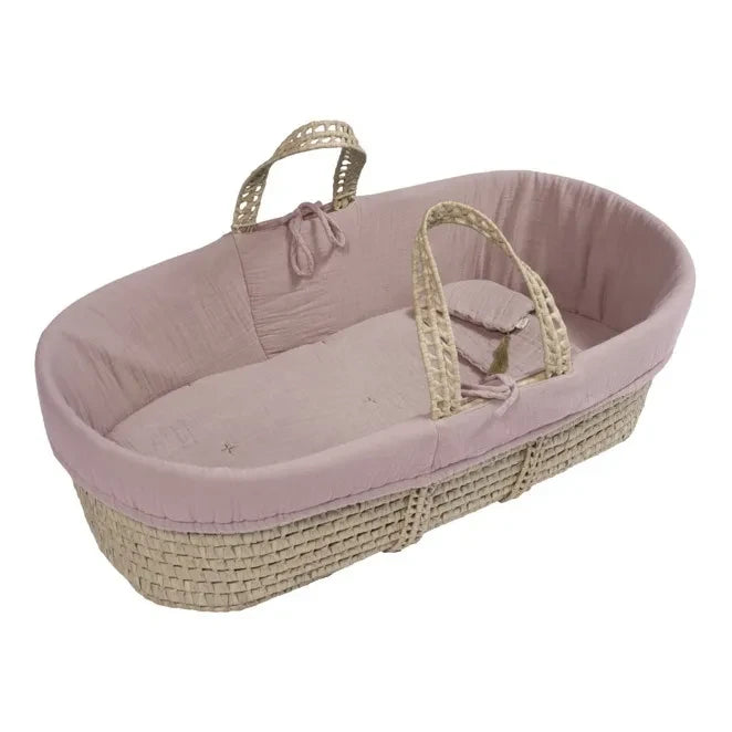 Numero 74 - Organic Cotton Moses Basket Bedding Set | Powder Pink S007
