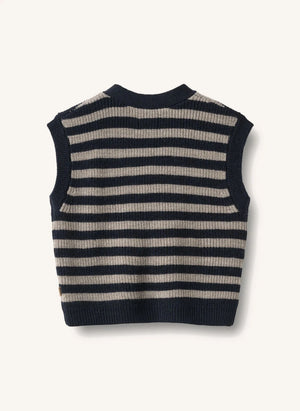 Wheat - Pete Merino Wool Sleeveless Vest | Beige