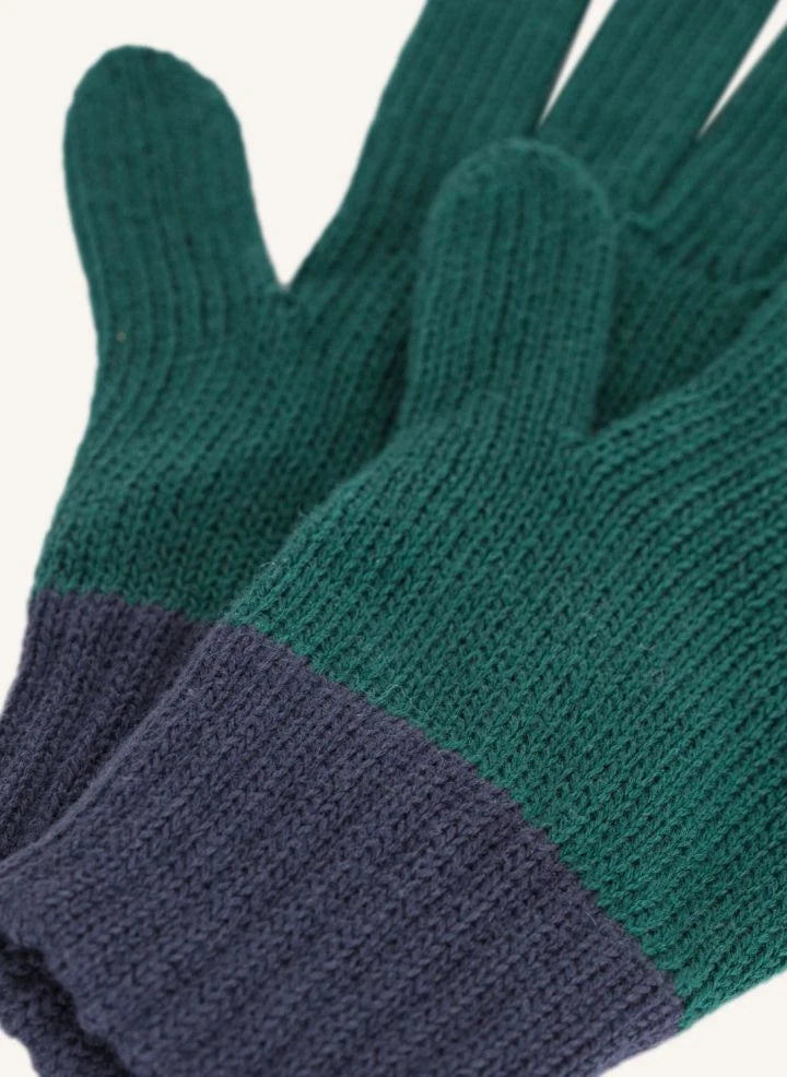 Petit Bateau - Bicolour Organic Cotton Gloves | Green