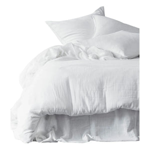 Haomy - Mykonos Cotton Gauze Fitted Sheet | White