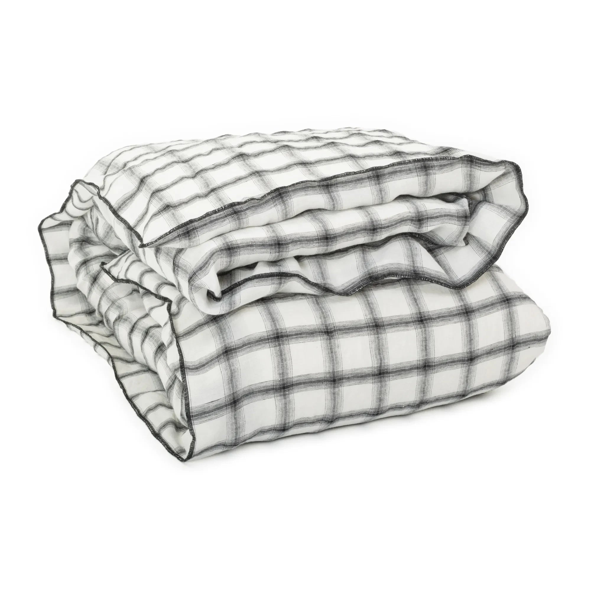 Le Monde Sauvage - Highland Washed Linen Duvet Cover | White