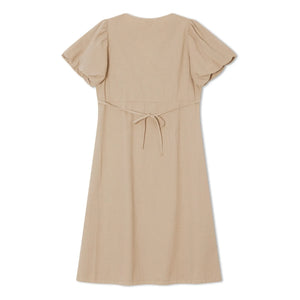 Matona - Mi-Long Organic Cotton Dress | Sand