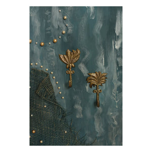 Doing Goods - Devi Palmtree Recycled Brass Coat Hooks - Set of 2 | Gold Brown
