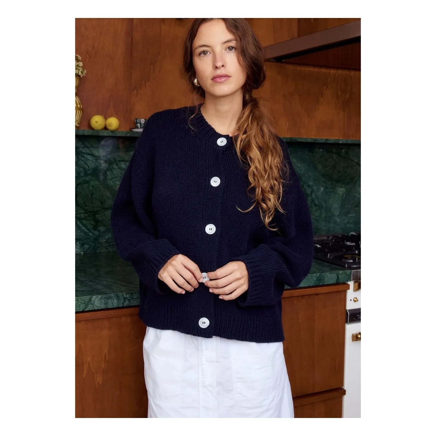 Surprise Paris - Emma Merino Wool Cardigan | Classic Navy