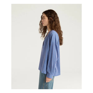 Momoni - Spiked Striped Blouse | Blue