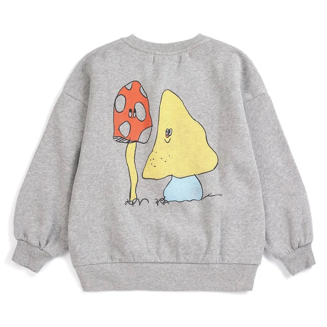 Bobo Choses - Mushroom Sweatshirt Organic Cotton | Heather Grey
