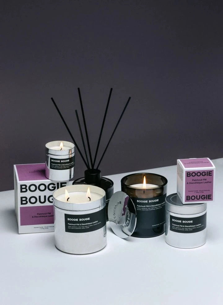 Boogie Bougie - FM Patchouli & Leather Nightclub Scented Candle - 250 g