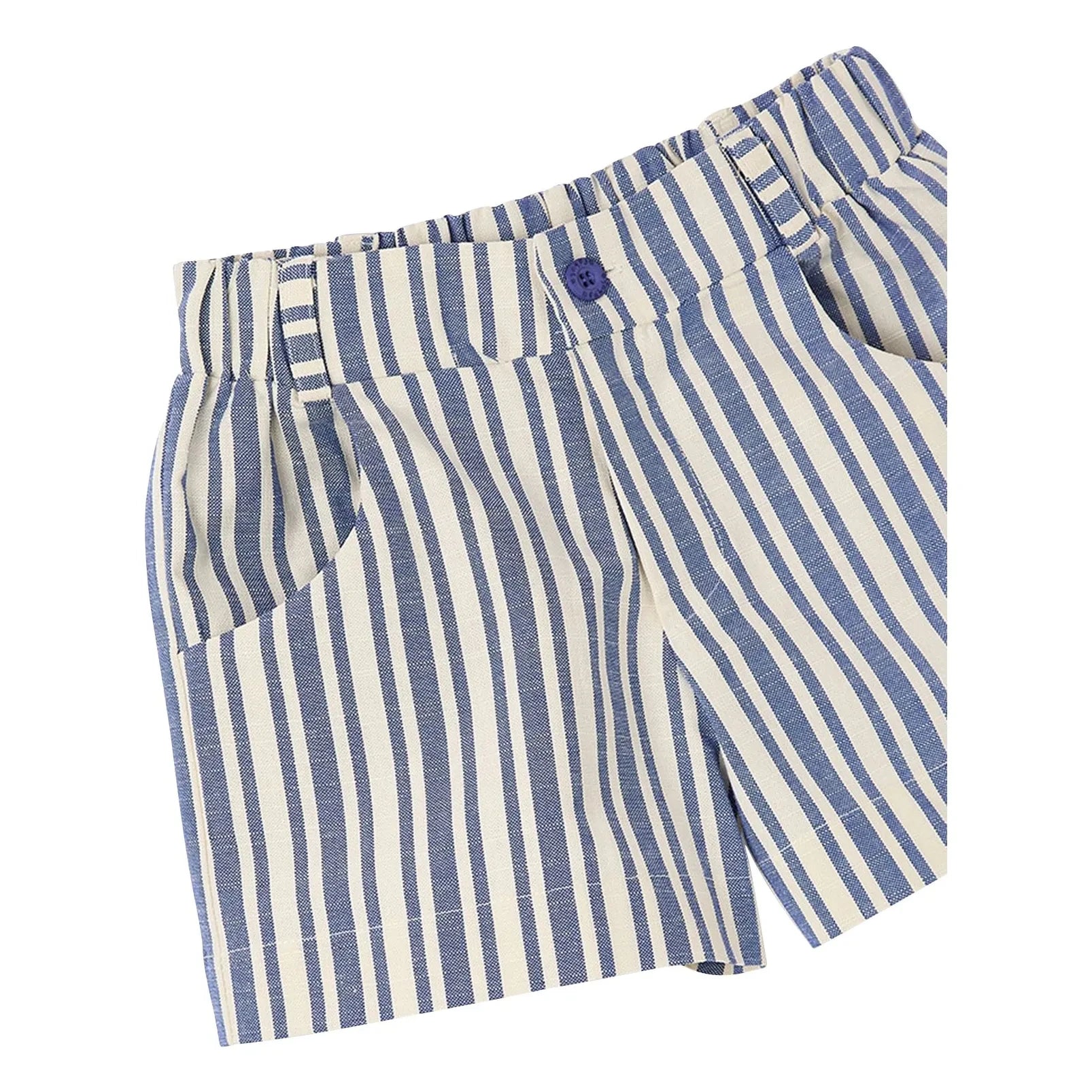 Fabula - Striped Wide Shorts | Light Blue
