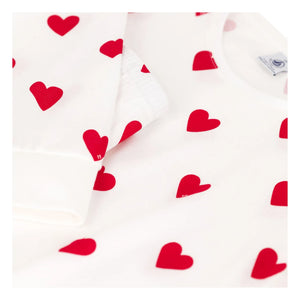 Petit Bateau - Heart Pajama Set - Women's Collection | White