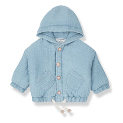 1+ in the family - Imbros Denim Kapüşonlu Ceket | Açık Mavi