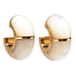 Lizzie Fortunato - Zellige Hoop Earrings with Pearl Detail