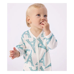 Petit Bateau - Dors Bien Eiffel Kulesi pijamaları | Beyaz