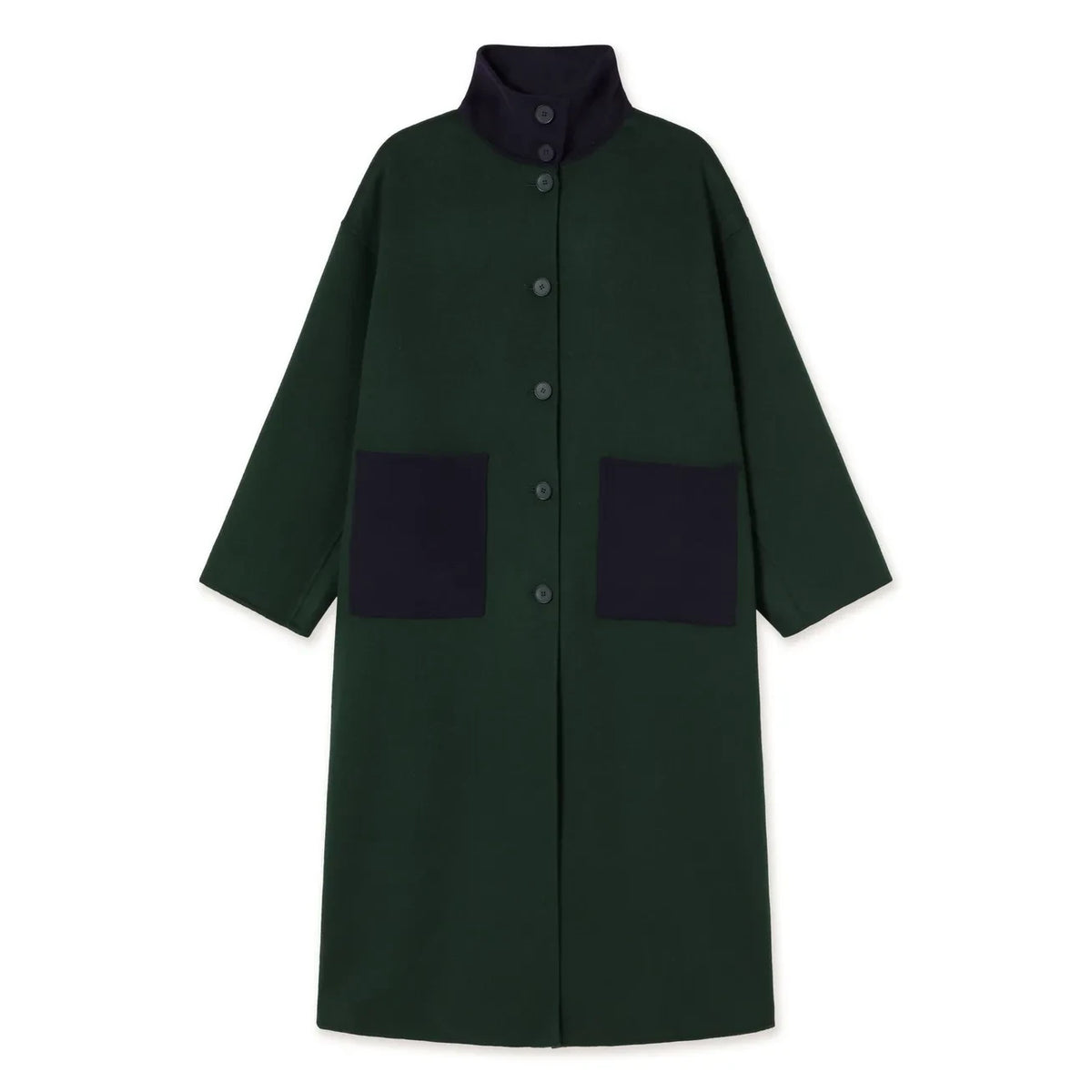 The Tiny Big Sister - Color Block Wool Coat | Mavi