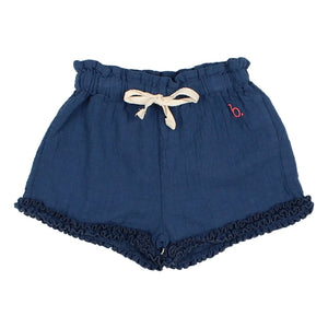 Búho - Organic Cotton Baby Ruffled Shorts | Navy Blue
