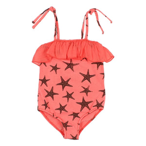Búho - Etoiles de Mer Swimsuit Lycra Organic Cotton | Light Red