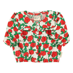 Piupiuchick - Polka Dot Claudine Collar Blouse | White