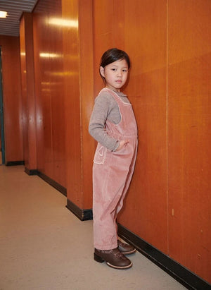 Copenhagen Colors - Organik Pamuklu Fitilli Kadife İşlemeli Tulum | Toz Pembe
