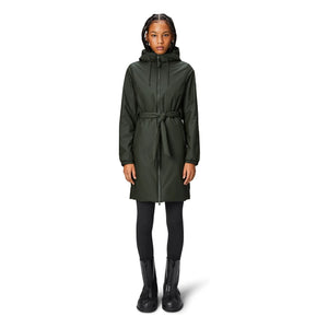 Rains - Lohja Long Belted Parka | Khaki