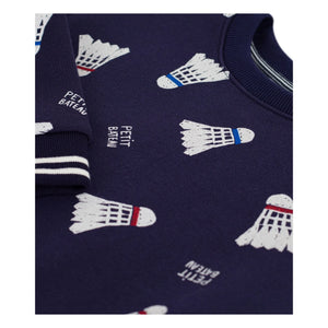 Petit Bateau - Badminton Fleece Sweatshirt | Night Blue