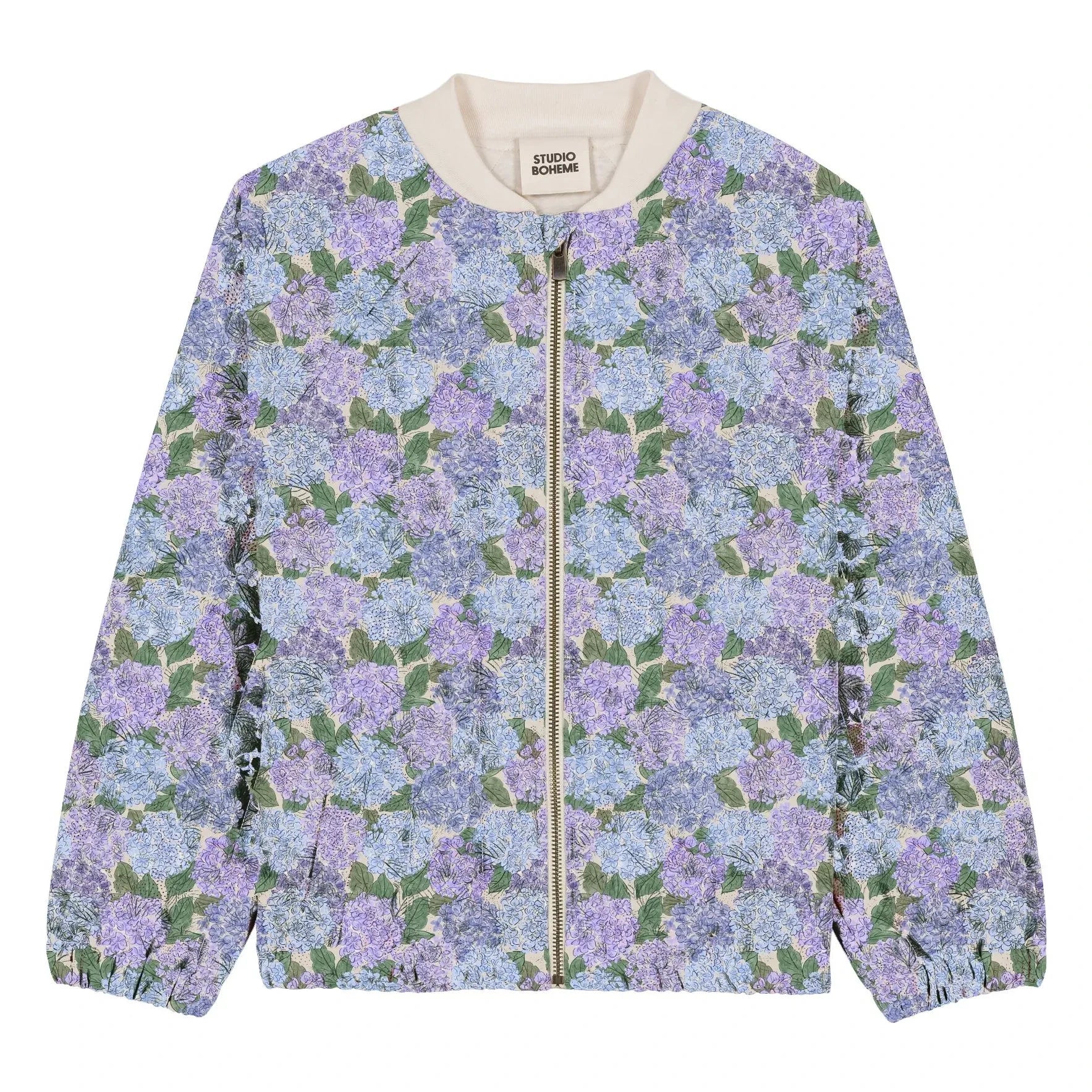Studio Bohème - Léon Flowers Organic Cotton Bomber Jacket | Purple